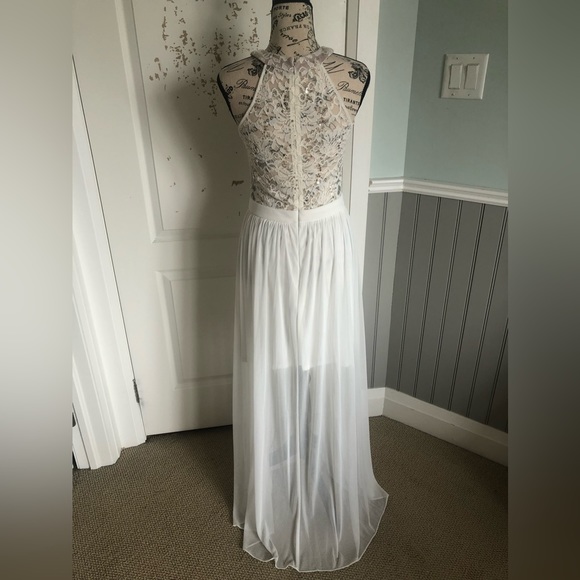 Morgan and co halter sequin formal prom dress size 7/8 - Picture 2 of 7